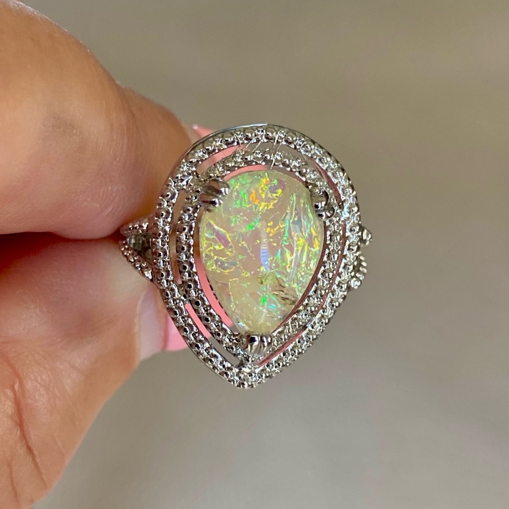 ๐ฅ๐นโค๏ธ Opal gemstone silver ring - Picture 7 of 9
